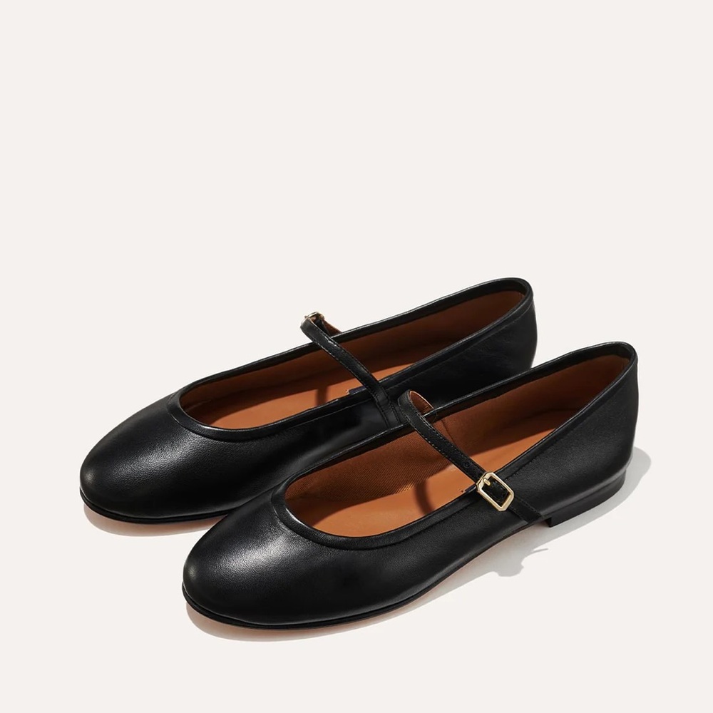 Margaux Black Demi Mary Jane Flats